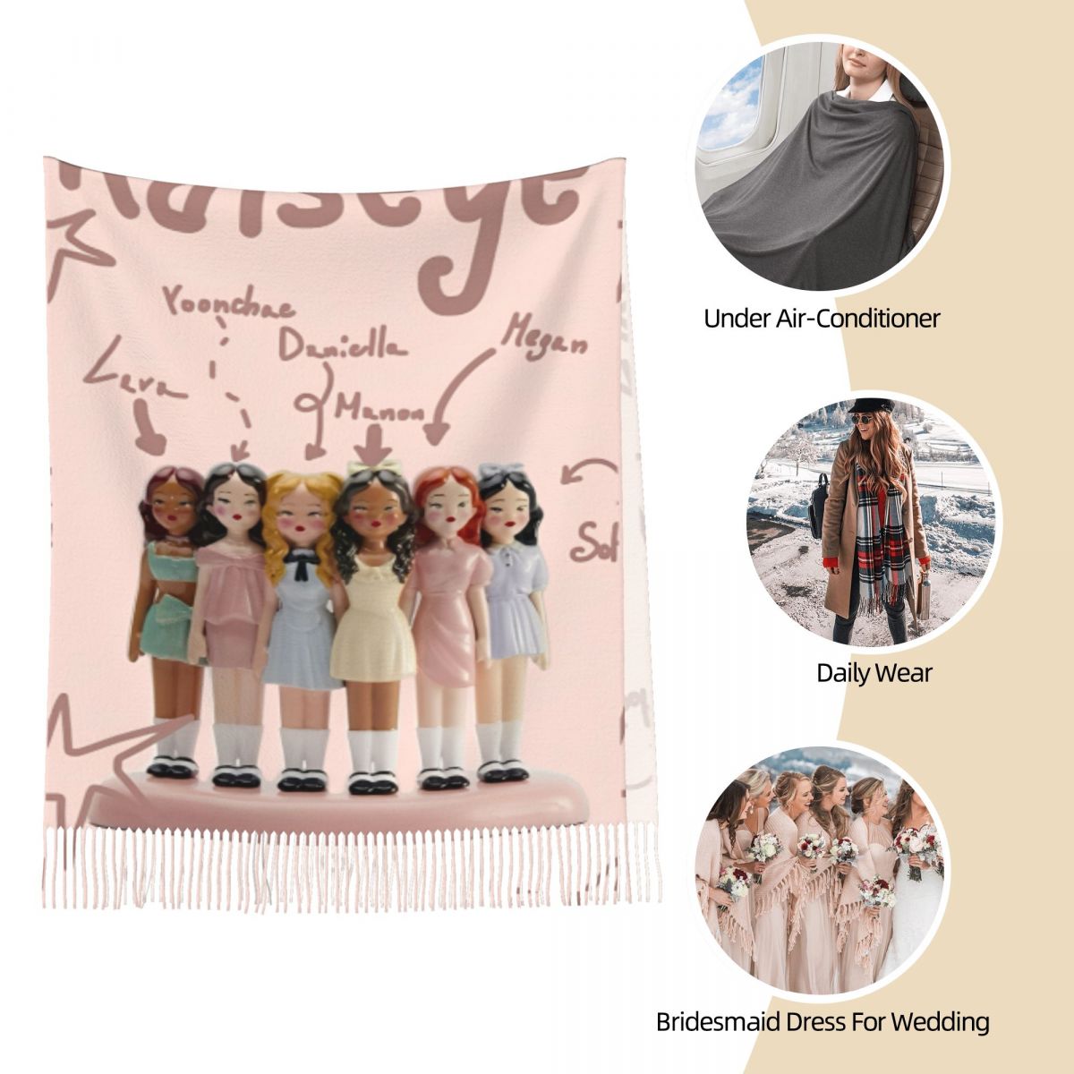Katseye Kpop Idol Shawl Wrap W - Pashmina Wrap Large 리뷰 및 가격