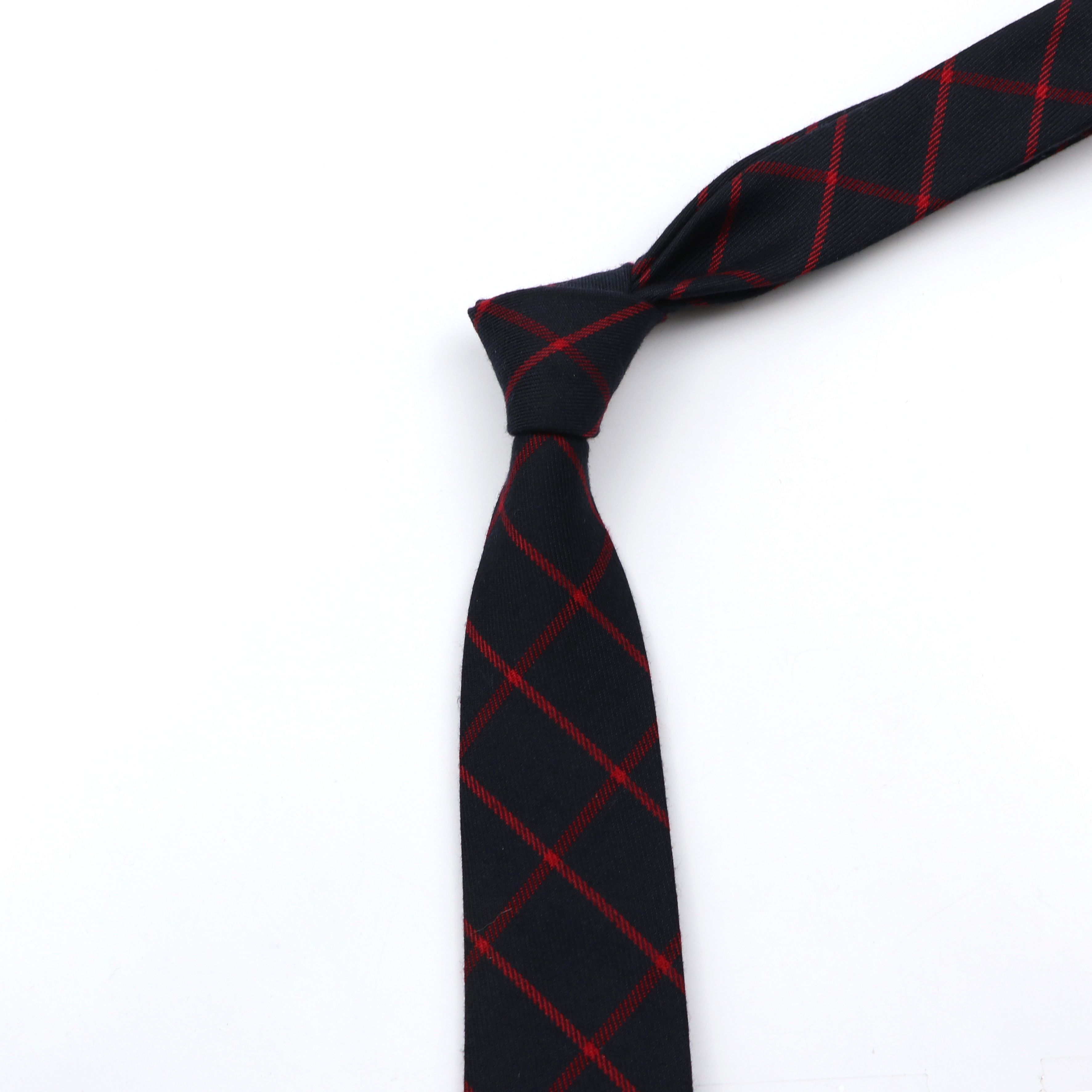 Classic Black Grey Plaid Cotto - Skinny Tie Men 리뷰 및 가격