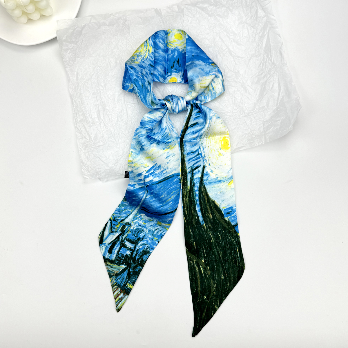 New Ribbon Silk Long Scarf Wom - Ascot Neck Scarf 리뷰 및 가격