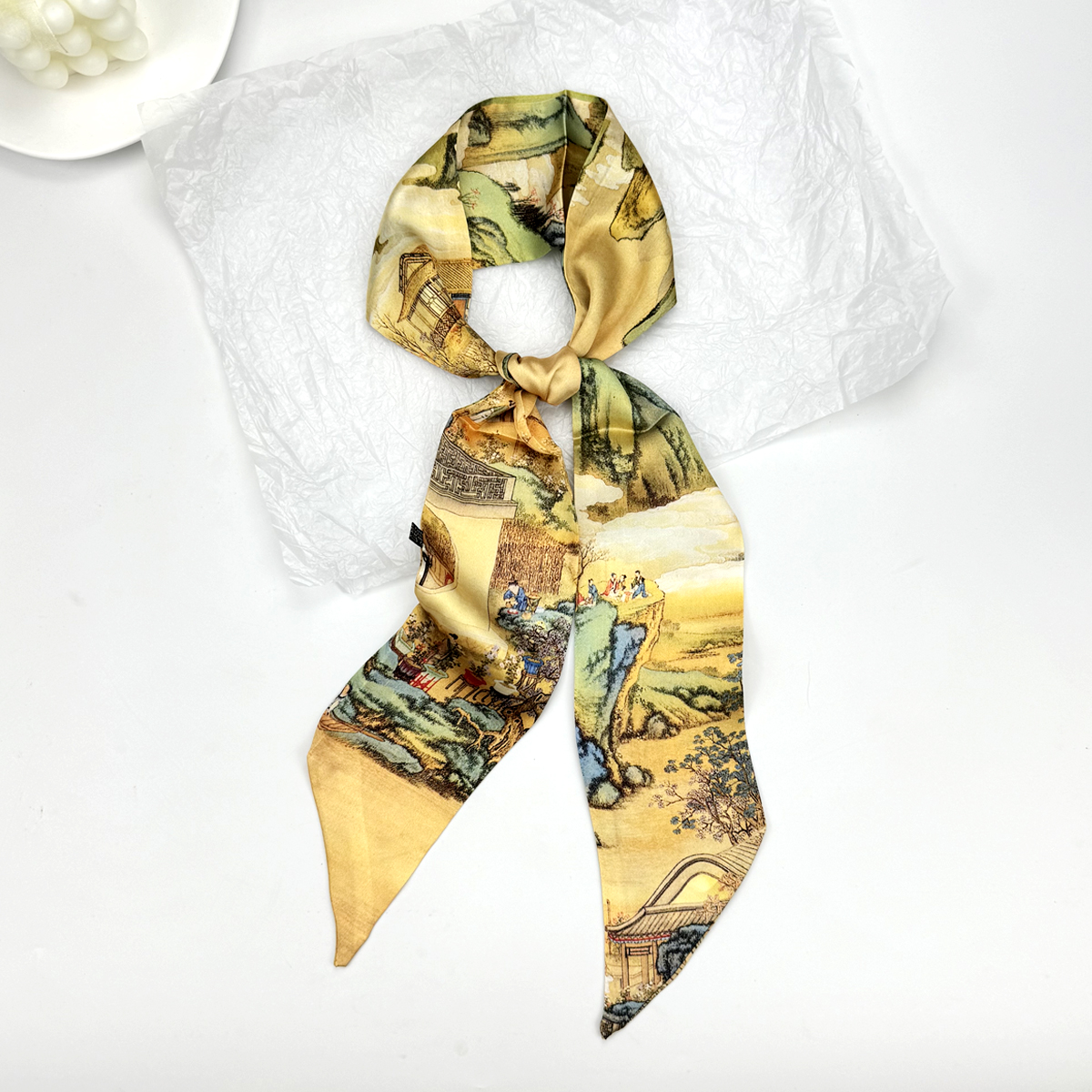 New Ribbon Silk Long Scarf Wom - Ascot Neck Scarf 리뷰 및 가격