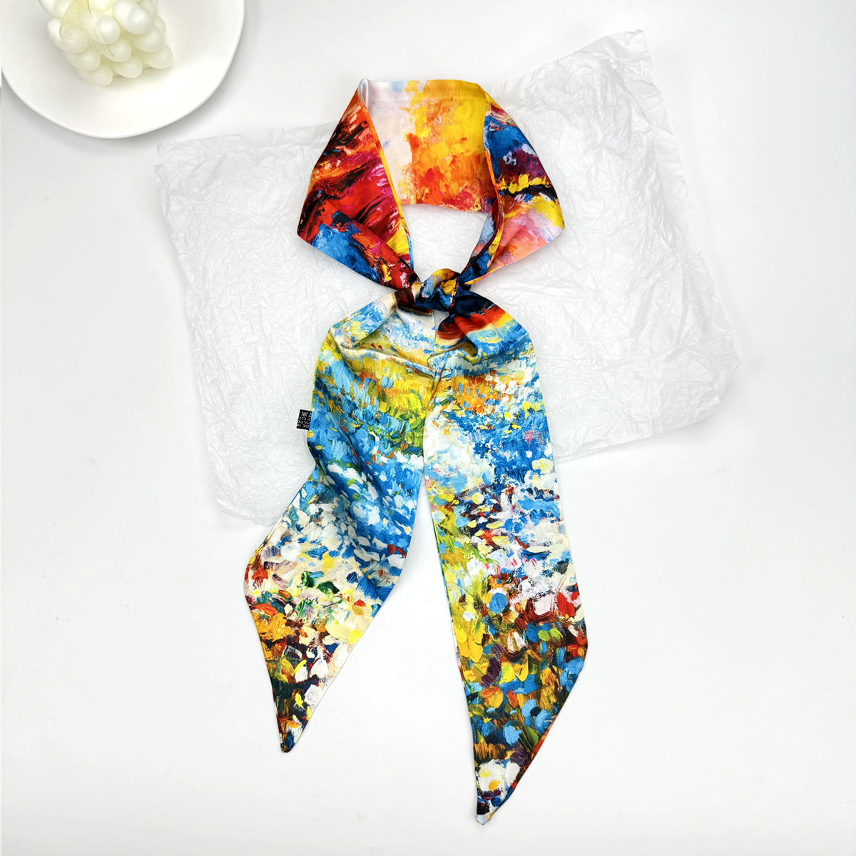 New Ribbon Silk Long Scarf Wom - Ascot Neck Scarf 리뷰 및 가격