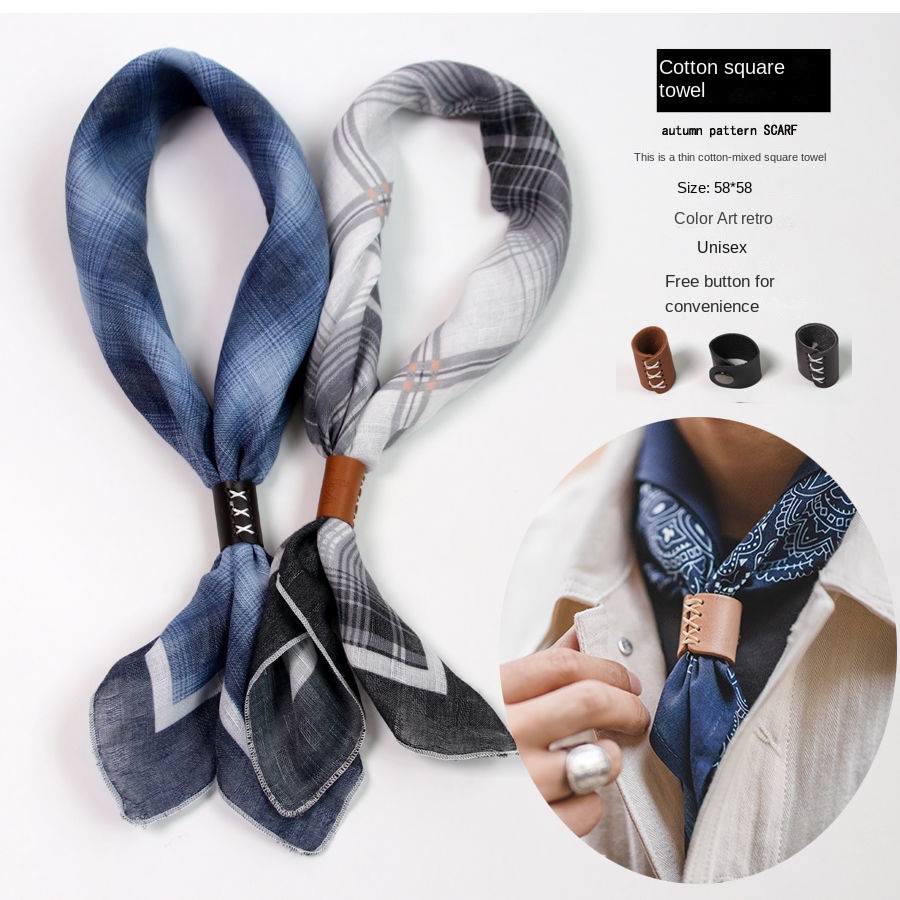 Men's Square Scarf with Button - Scarf Silk Square 리뷰 및 가격