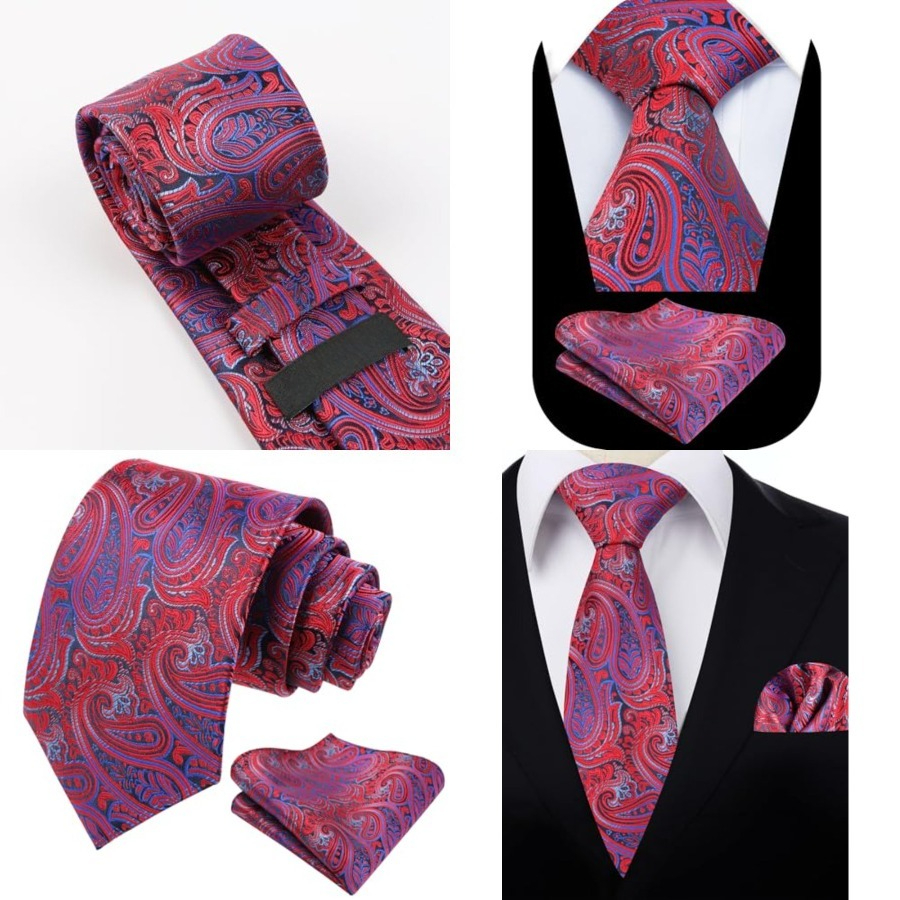 Mens Gradient Paisley Necktie  - Pocket Square Set 리뷰 및 가격