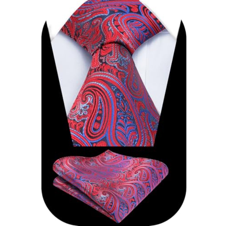 Mens Gradient Paisley Necktie  - Pocket Square Set 리뷰 및 가격