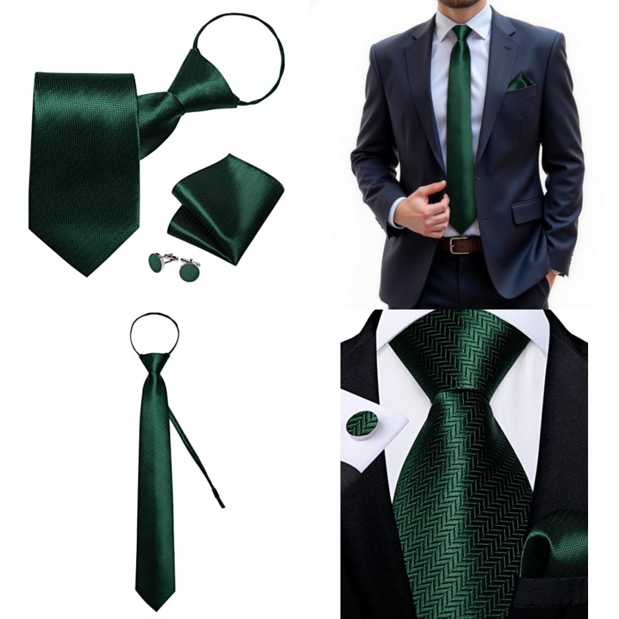 Silk Zipper Ties for Men,Paisl - Pocket Square Set 리뷰 및 가격