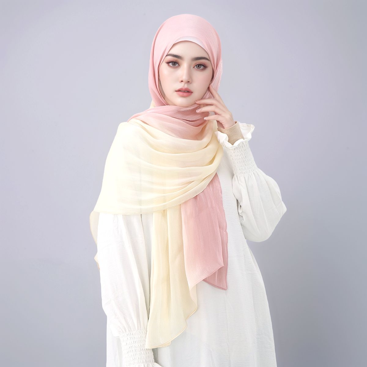 Gradient Twinkle Silk Hijab Sc - Head Wrap Turban 리뷰 및 가격
