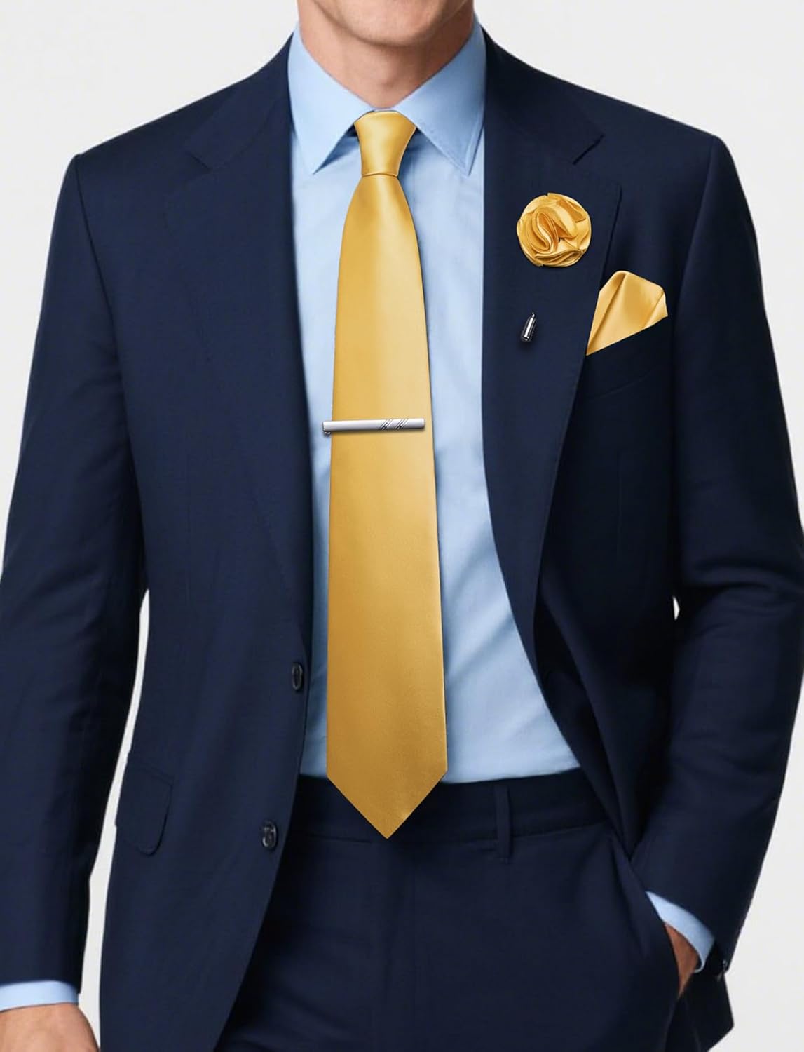 5Pcs Men's Silk Satin Tie Set  - Pocket Square Set 리뷰 및 가격