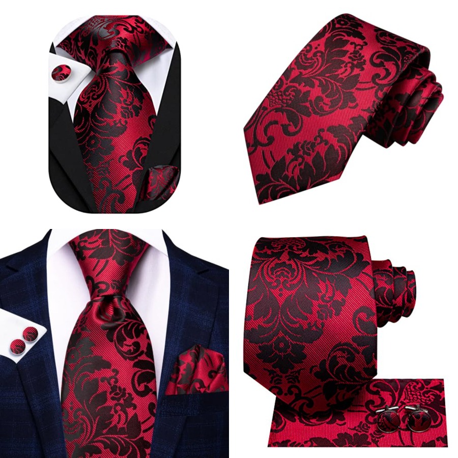 Silk Ties for Men Plaid Paisle - Pocket Square Set 리뷰 및 가격
