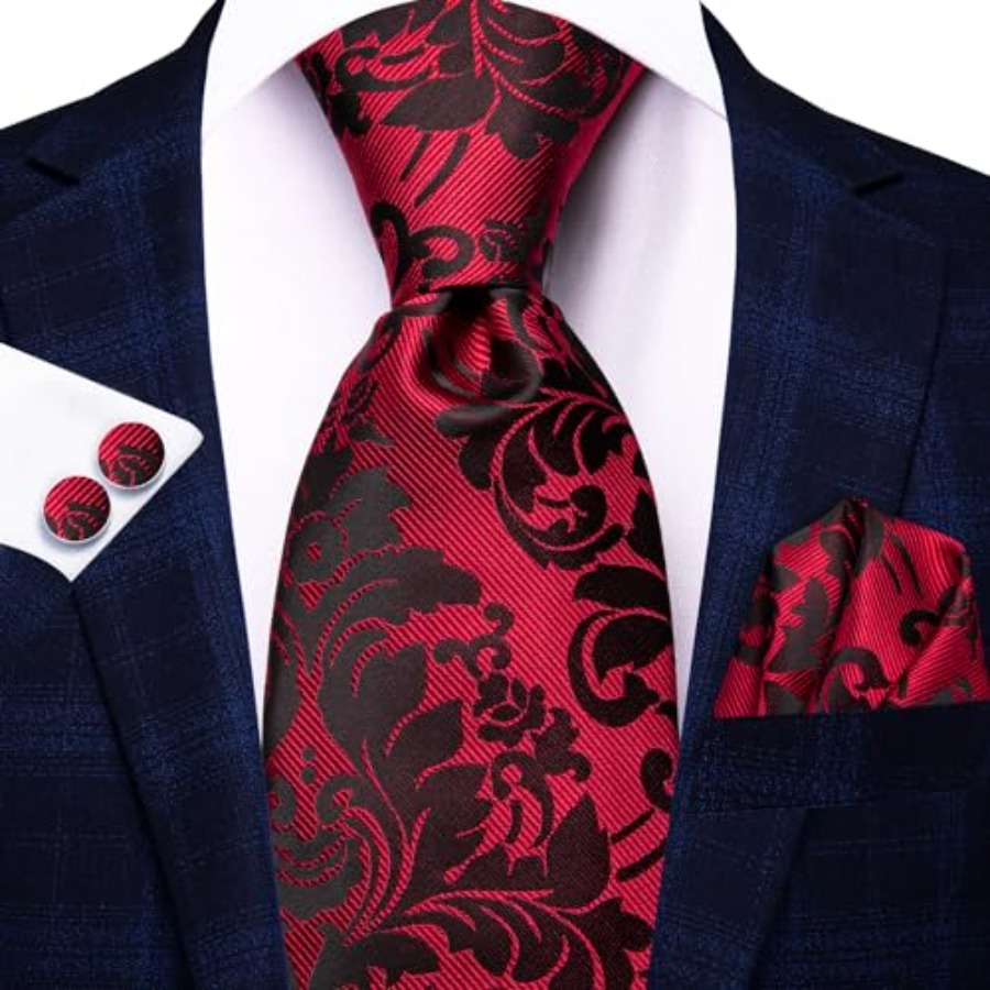 Silk Ties for Men Plaid Paisle - Pocket Square Set 리뷰 및 가격