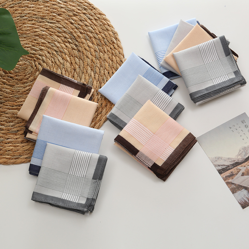 12Pcs 100% Cotton Yarn Dyed Ha - Handkerchief Cotton Men 리뷰 및 가격