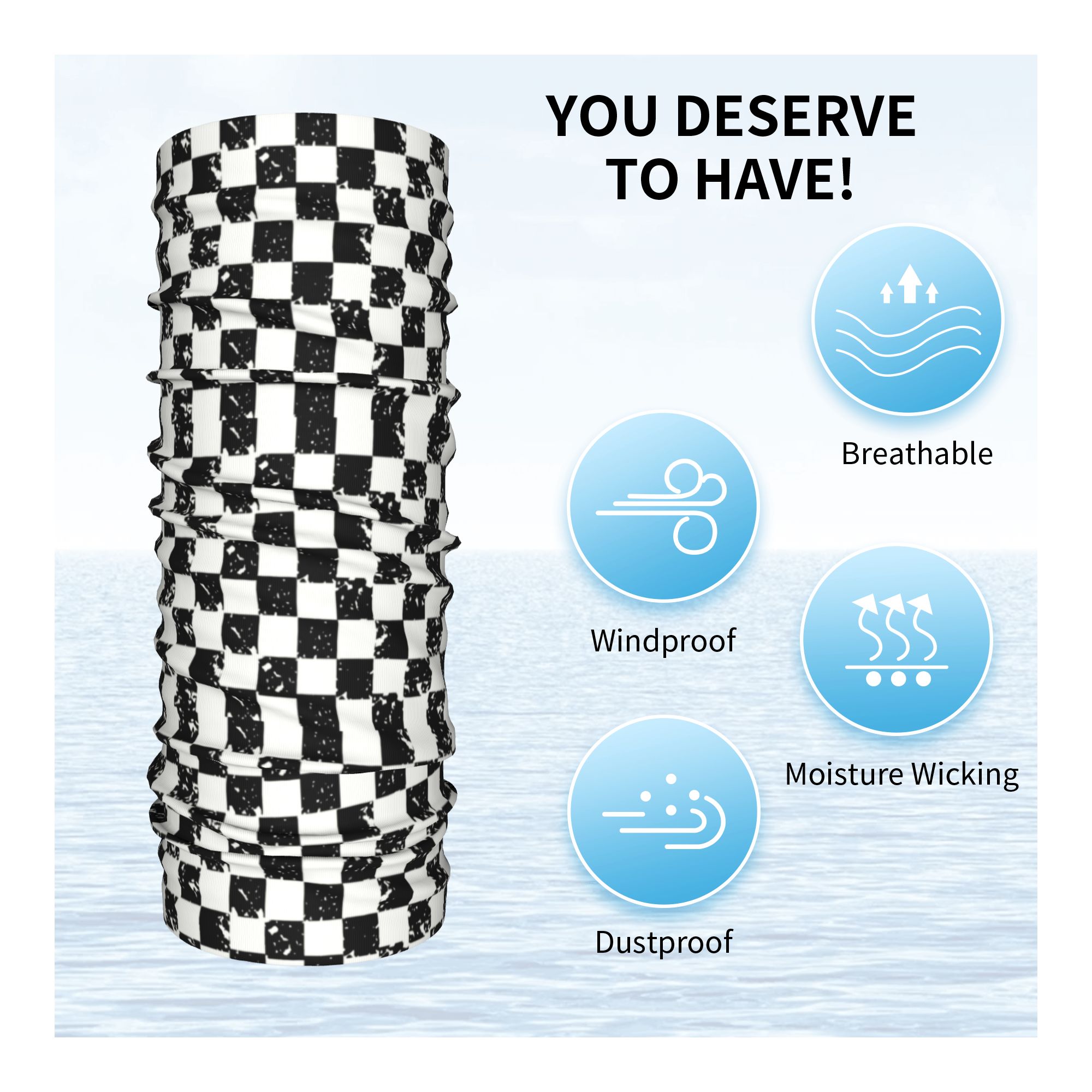 Custom Retro Checkered Flag Wi - Neck Warmer Tube 리뷰 및 가격