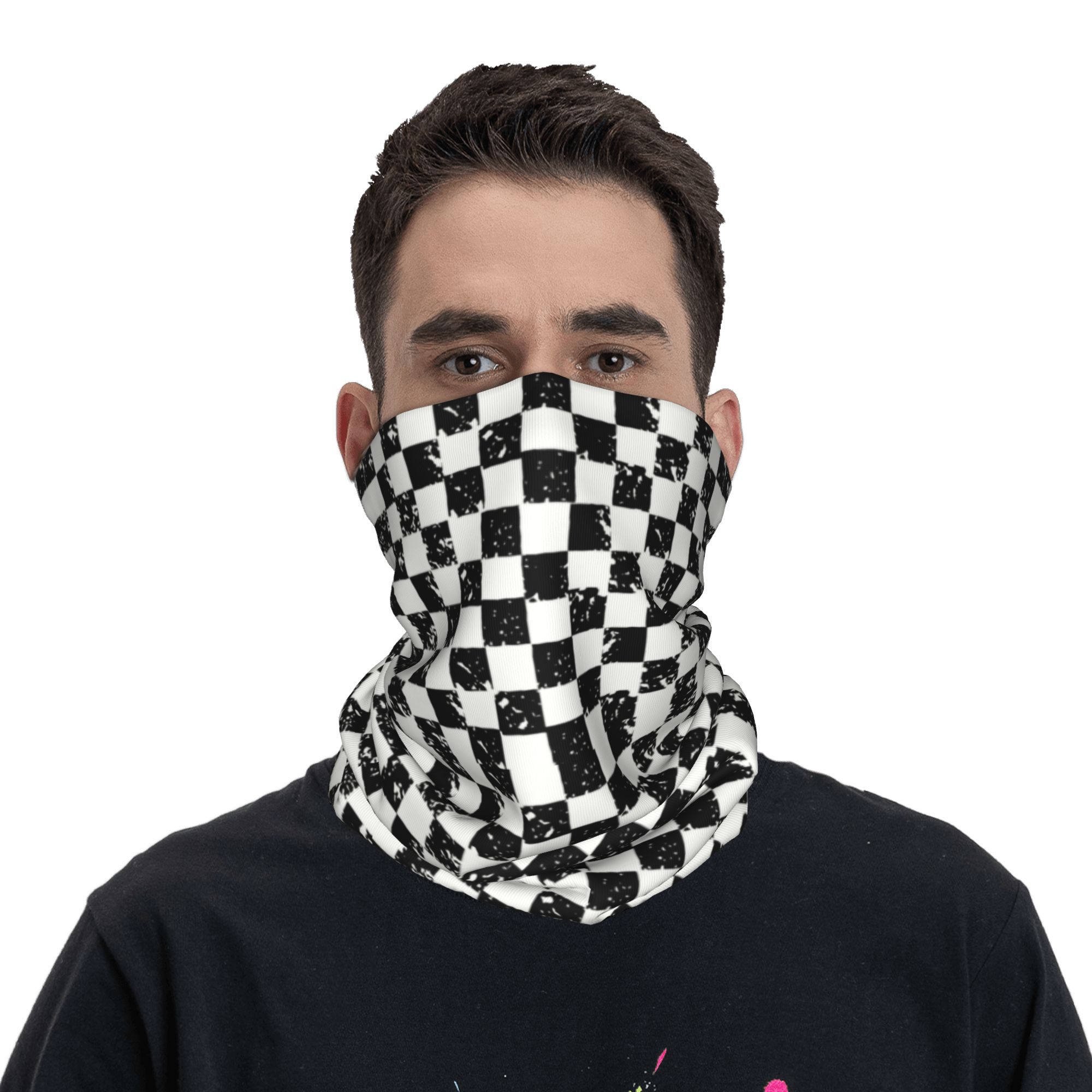 Custom Retro Checkered Flag Wi - Neck Warmer Tube 리뷰 및 가격