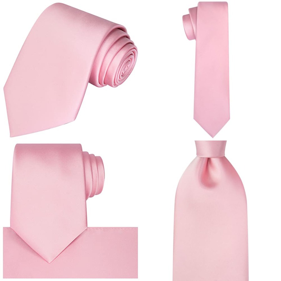 Satin Tie Set Solid Ties Mens  - Pocket Square Set 리뷰 및 가격