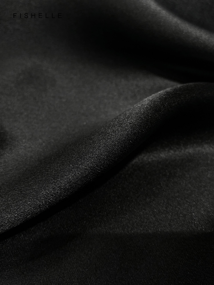 Solid color black pure silk sc - Ascot Neck Scarf 리뷰 및 가격