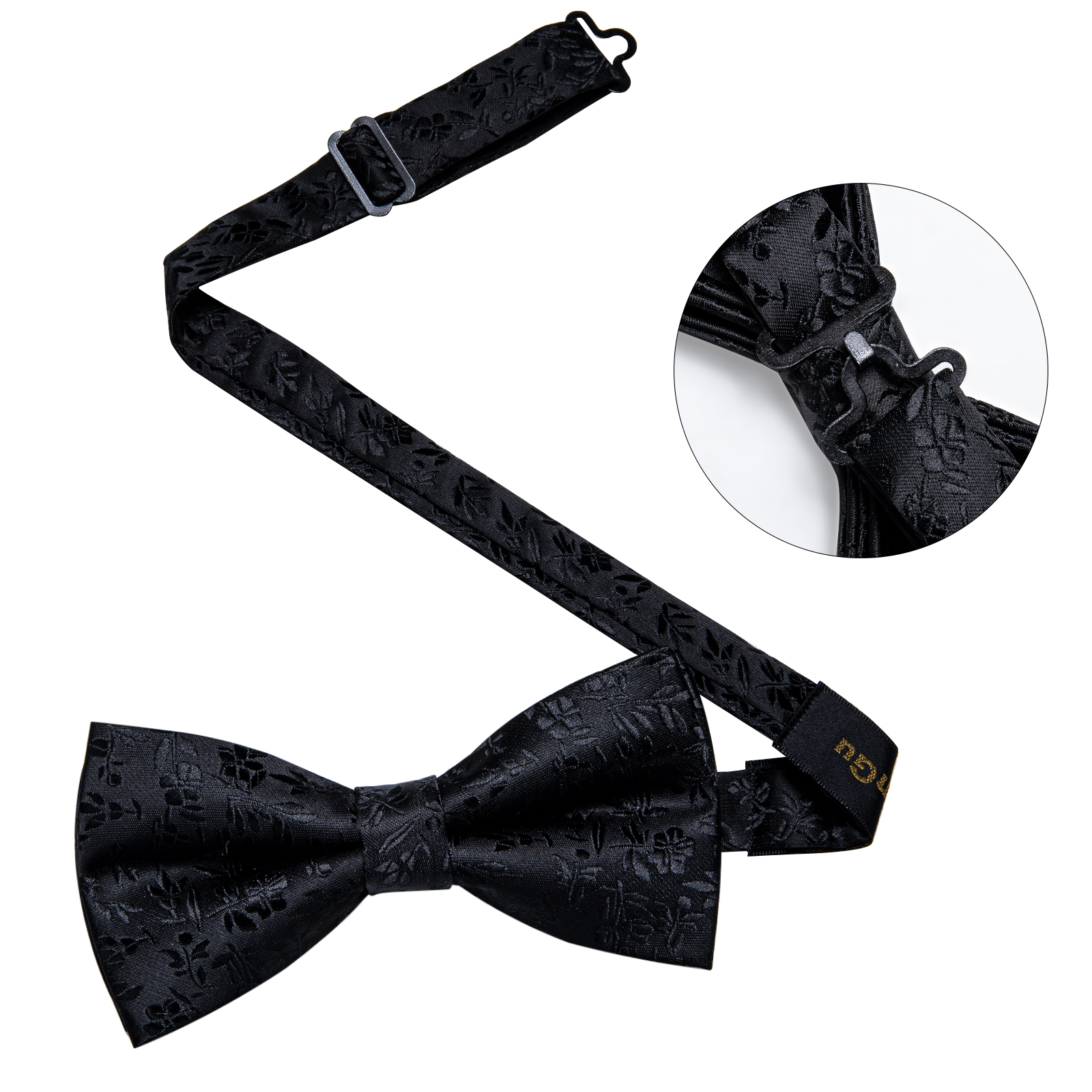 4Pcs Black Solid Floral Men's  - Bow Tie Pre Tied 리뷰 및 가격