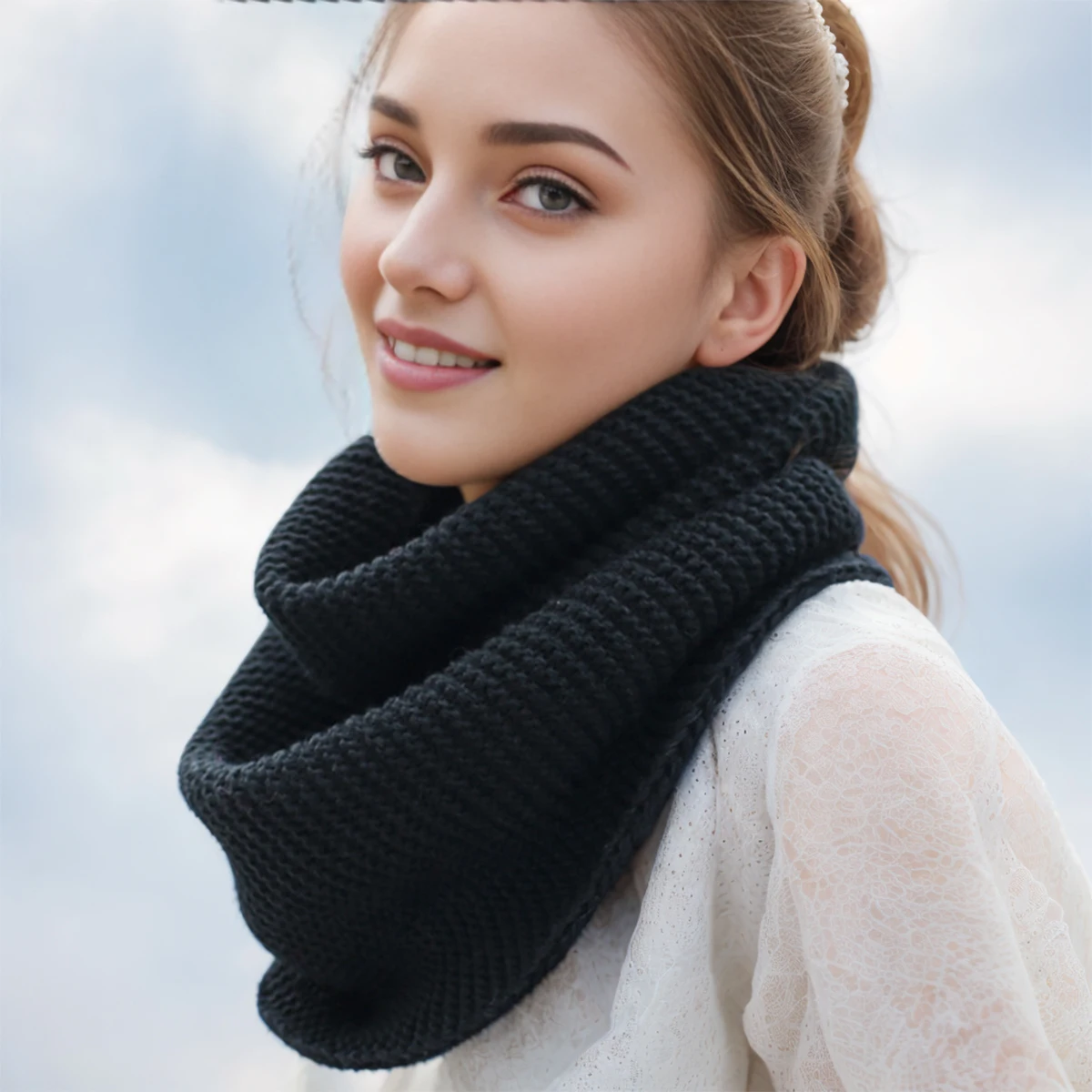 New Winter Scarf Women Infinit - Infinity Scarf Knit 리뷰 및 가격