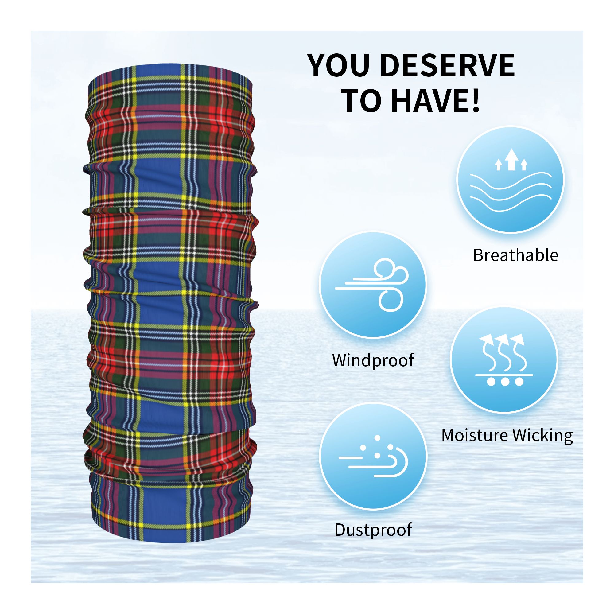Custom Royal Tartan Plaid Wint - Neck Warmer Tube 리뷰 및 가격