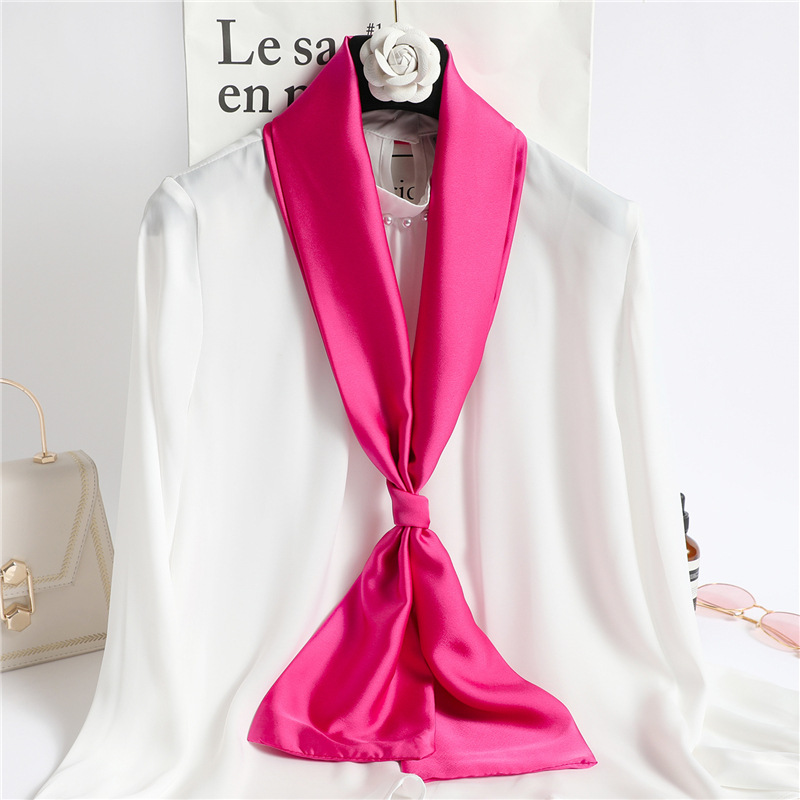 Red Solid Color Long Silk Scar - Ascot Neck Scarf 리뷰 및 가격