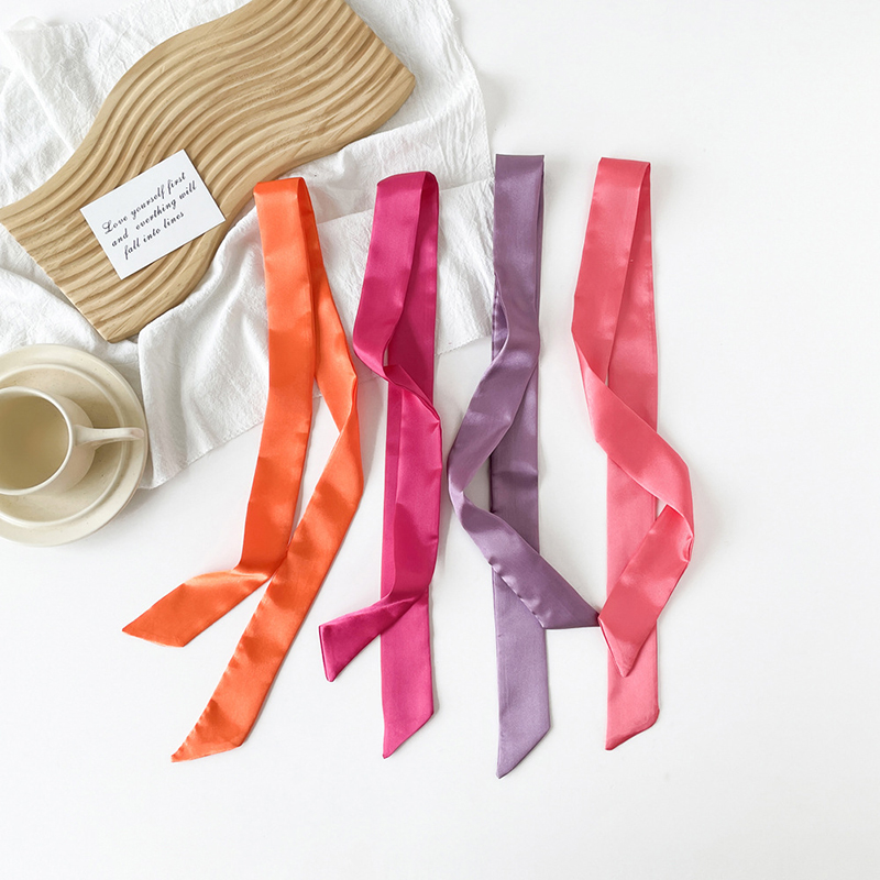 4x100cm Satin Silk Narrow Scar - Silk Neck Scarf 리뷰 및 가격