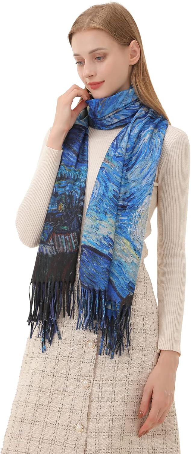 Star Sky Vintage Oil Painting  - Pashmina Wrap Large 리뷰 및 가격