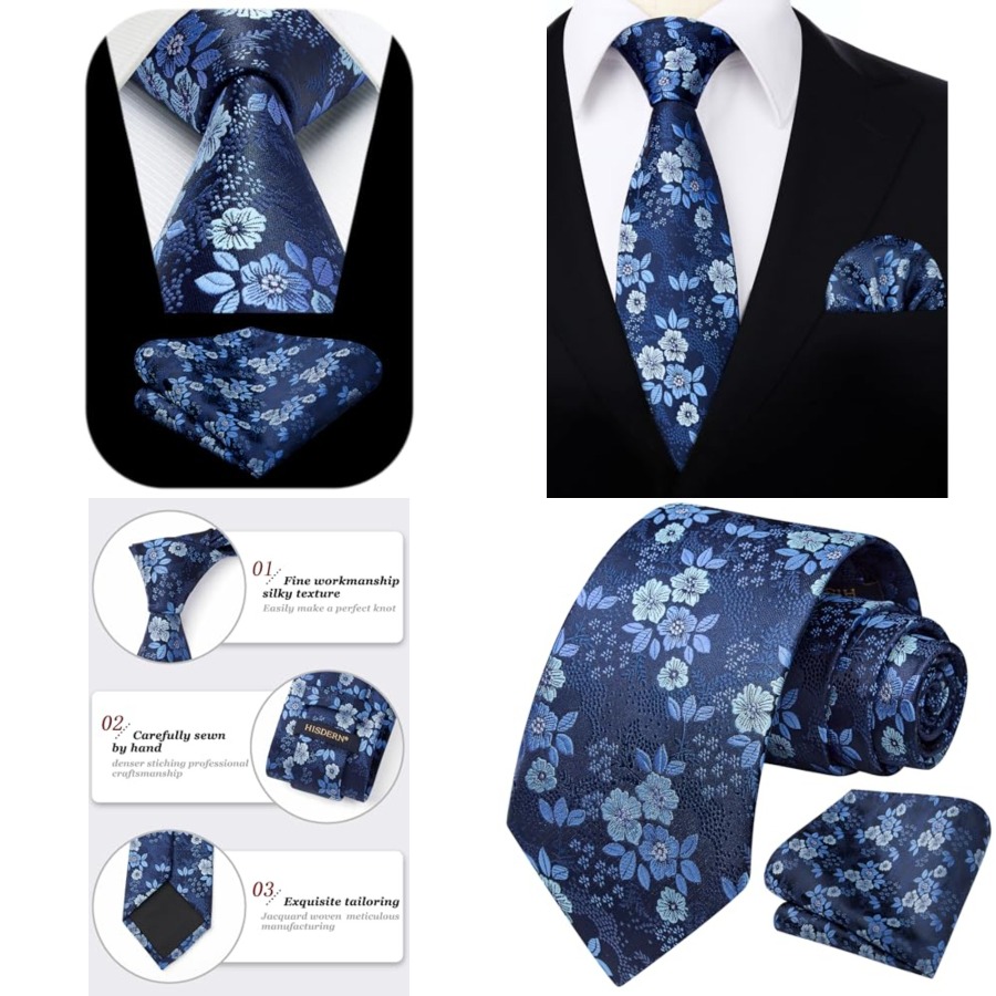 Extra Long Ties for Men Classi - Pocket Square Set 리뷰 및 가격