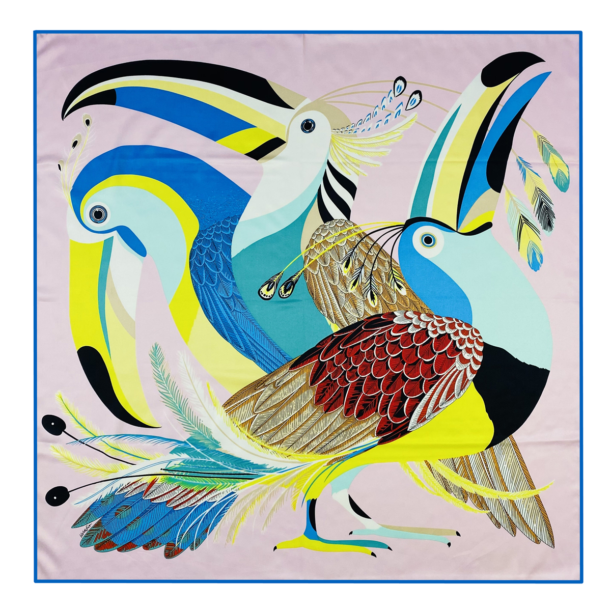 90cm Luxury Parrot Twill Silk  - Scarf Silk Square 리뷰 및 가격