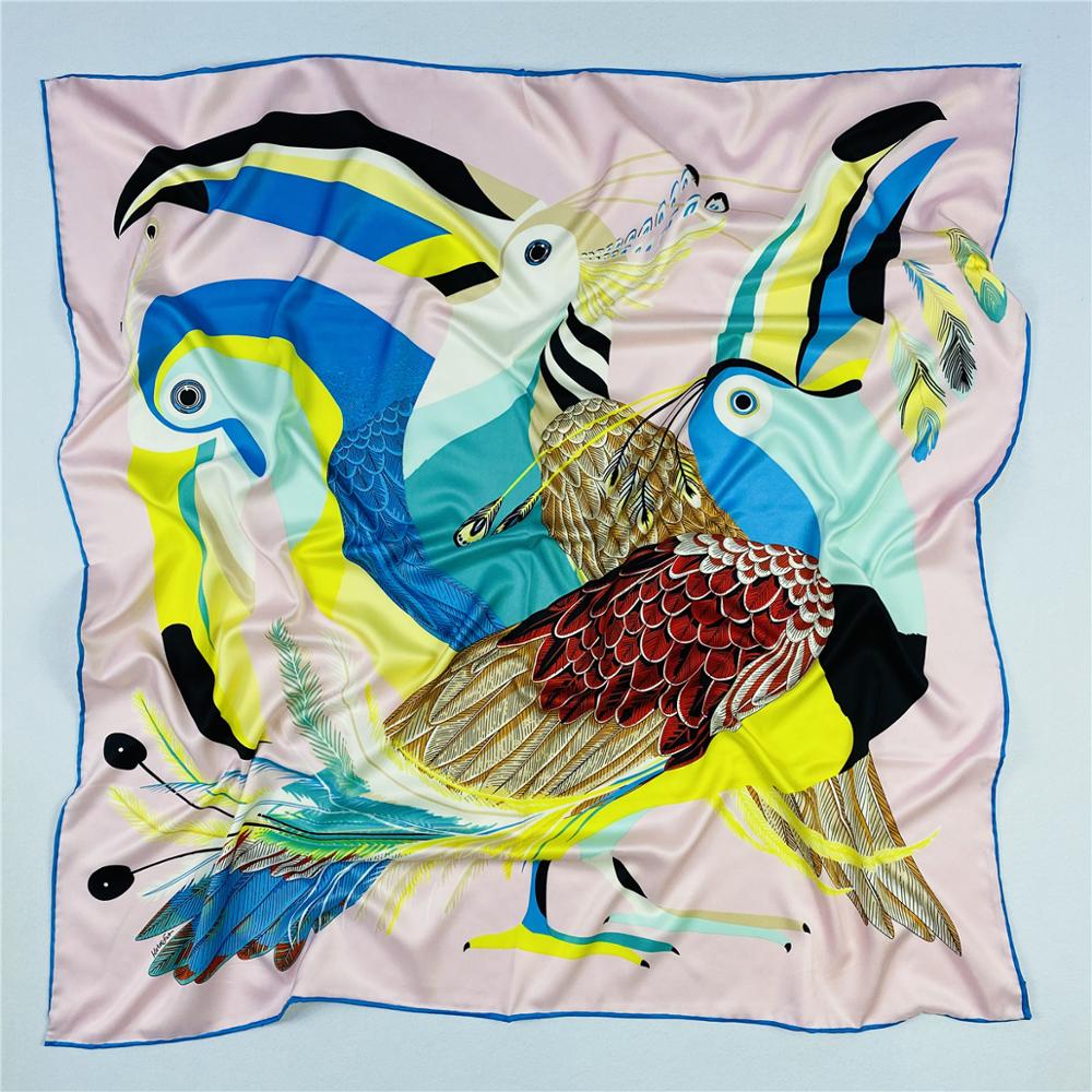 90cm Luxury Parrot Twill Silk  - Scarf Silk Square 리뷰 및 가격