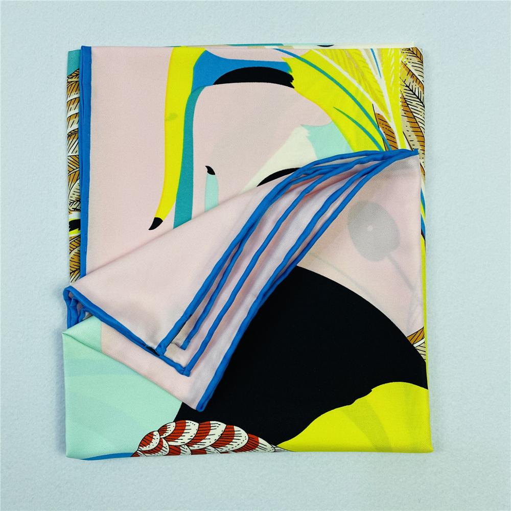 90cm Luxury Parrot Twill Silk  - Scarf Silk Square 리뷰 및 가격