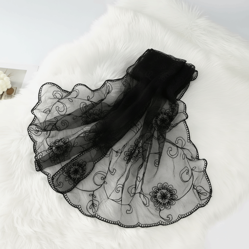 Lace Scarf Embroidered Floral  - Stole Wedding Shawl 리뷰 및 가격