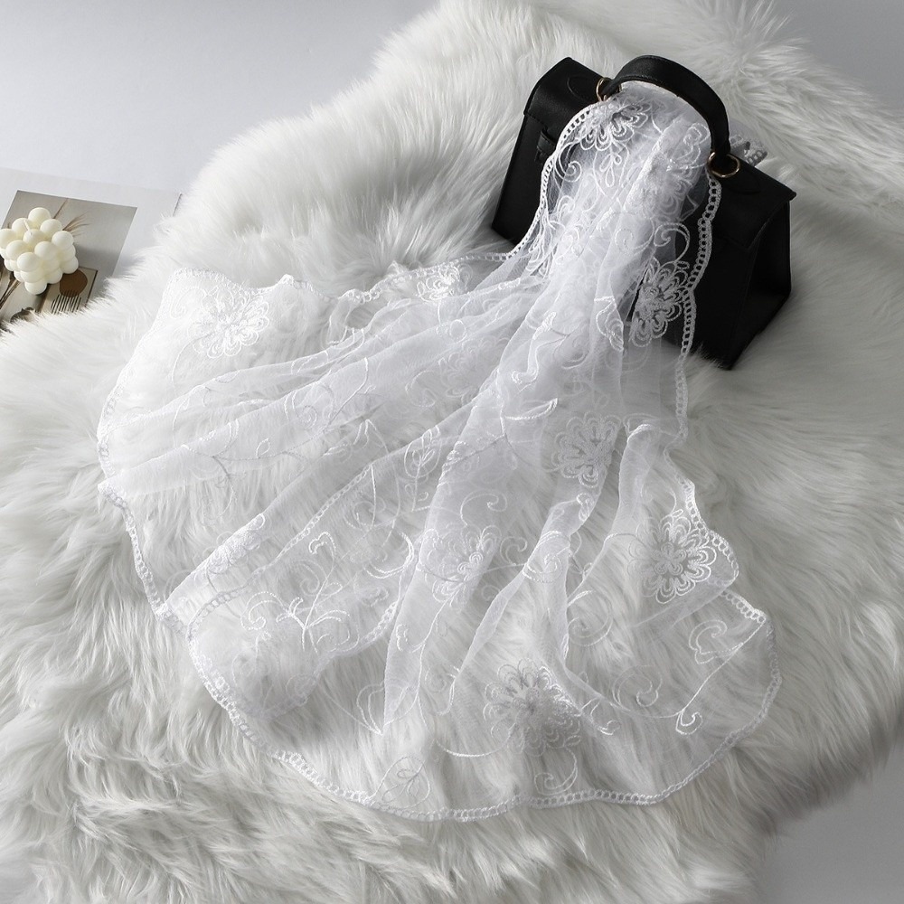 Lace Scarf Embroidered Floral  - Stole Wedding Shawl 리뷰 및 가격