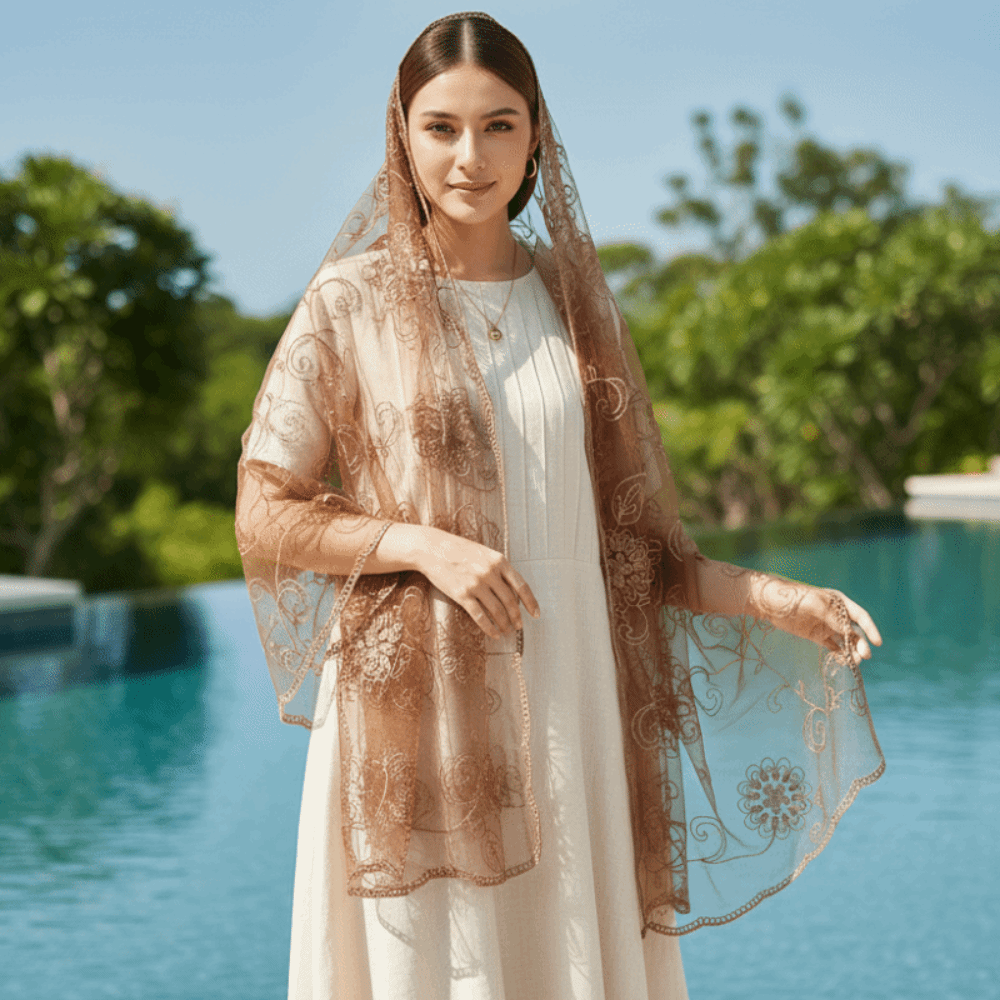 Lace Scarf Embroidered Floral  - Stole Wedding Shawl 리뷰 및 가격