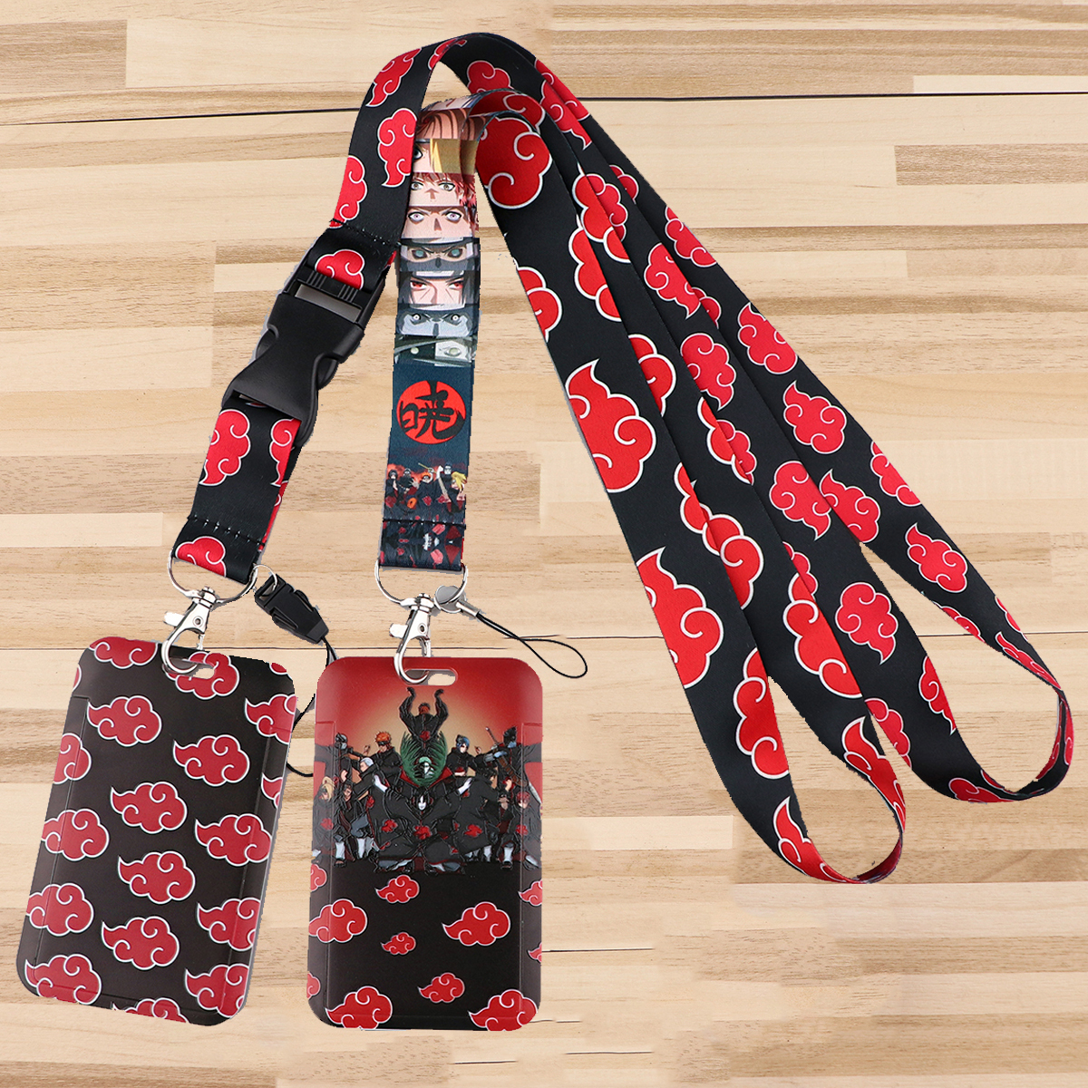 Japanese Anime Red Clouds Busi - Lanyard Badge Holder 리뷰 및 가격