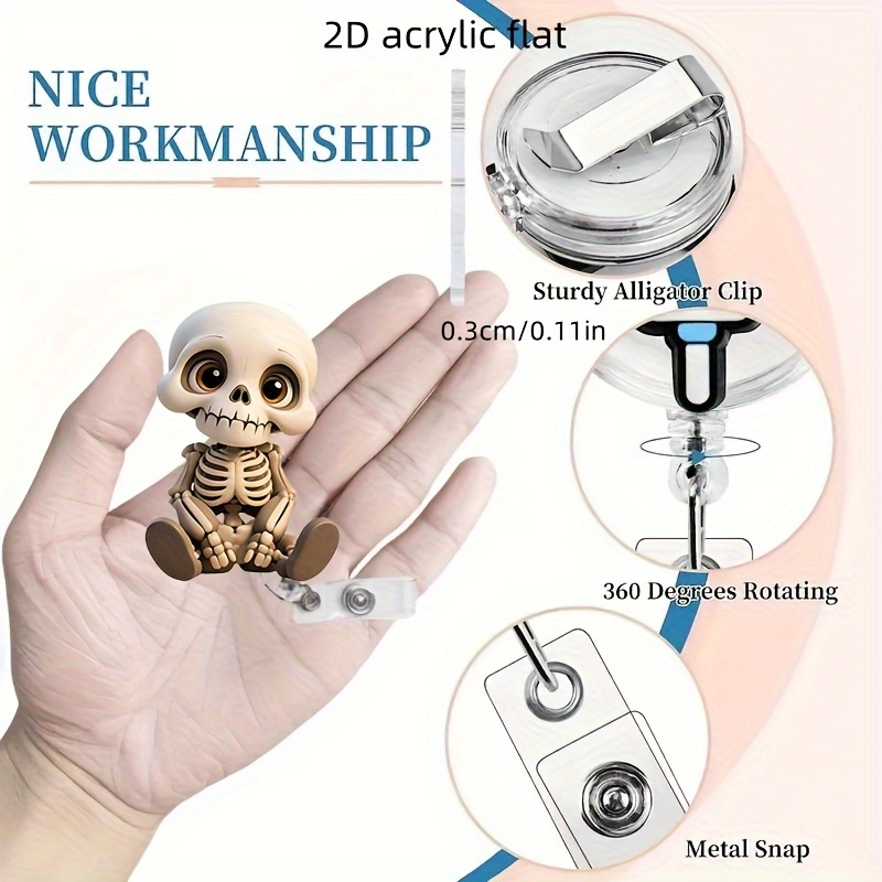 2D Flat, Acrylic Dazed Skull H - Lanyard Badge Holder 리뷰 및 가격