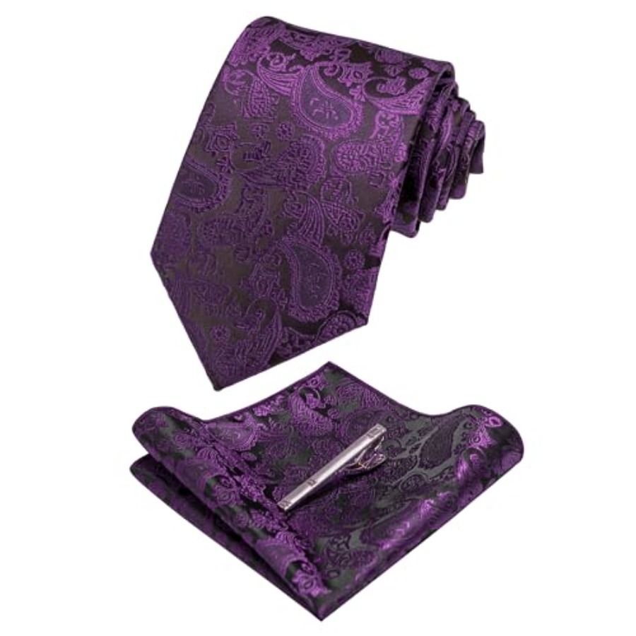 Mens Solid Color Paisley Neckt - Pocket Square Set 리뷰 및 가격