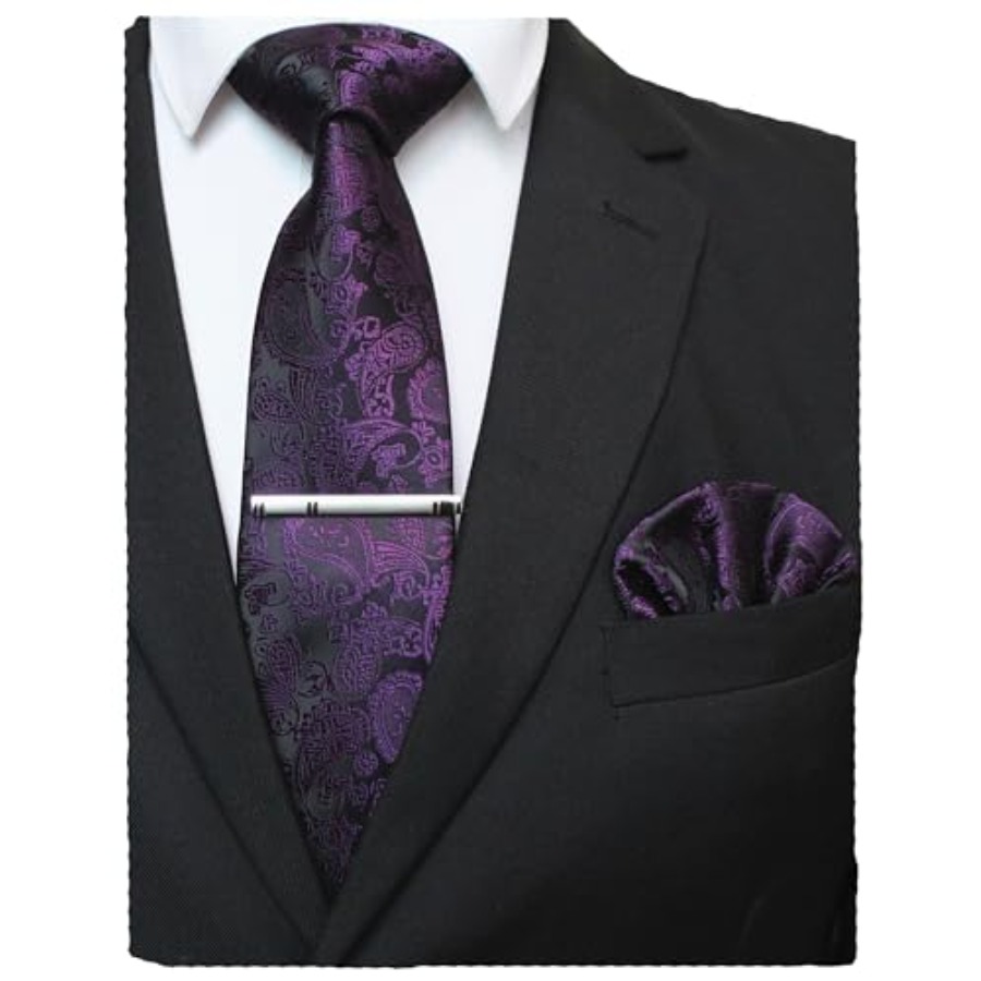 Mens Solid Color Paisley Neckt - Pocket Square Set 리뷰 및 가격